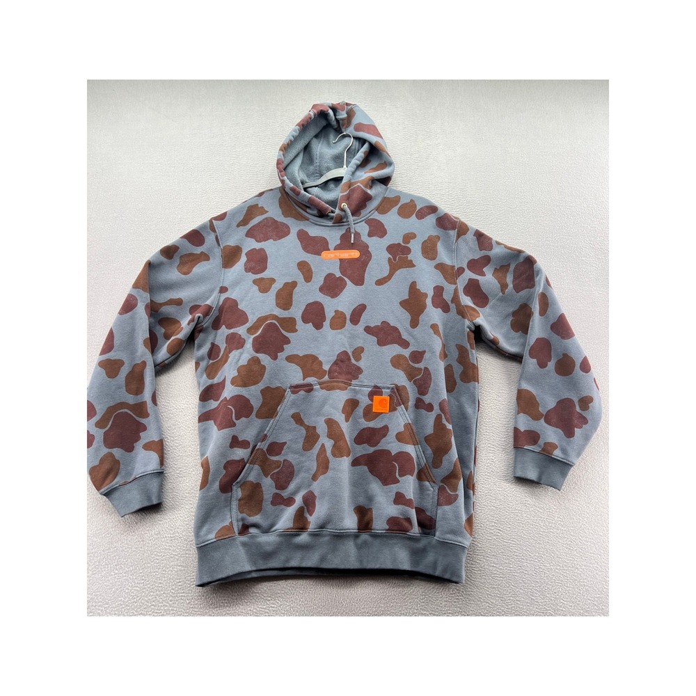 Carhartt Sweatshirt Mens XL Gray Brown Duck Camo Hoodie Kangaroo Pocket